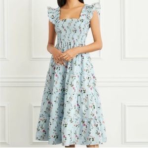 Hill House Home Ellie Nap Dress Pond Floral Poplin Size Small - like new